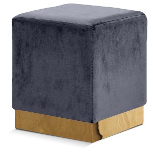 Meridian Furniture,Jax Velvet Ottoman/Stool - 1 of 4