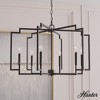 Hunter Fan Zoanne 30" 6-Light Lantern Chandelier Ceiling Light Fixture Matte Black - 3 of 4