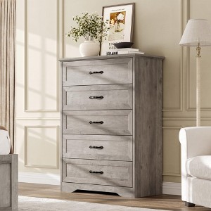 6 Drawers Dresser for Bedroom, Farmhouse Modern Wooden Dresser, Chest of Drawers with Wide Metal Handle, for Bedroom,Living Room,Kids Room - 1 of 4