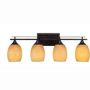 Toltec Lighting Uptowne 4 - Light Vanity in  Dark Granite with 5" Cayenne Linen Shade - 1 of 1