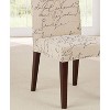 Stretch Pen Pal Short Chair Slipcover Parchment - Waverly Home: Elastic-Fit Bottom, Machine Washable - 2 of 3