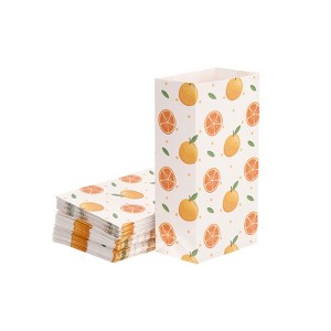 Unique Bargains Paper Gift Bag Pack Orange Storage Bag for Party Favor 50 Pcs - 1 of 4