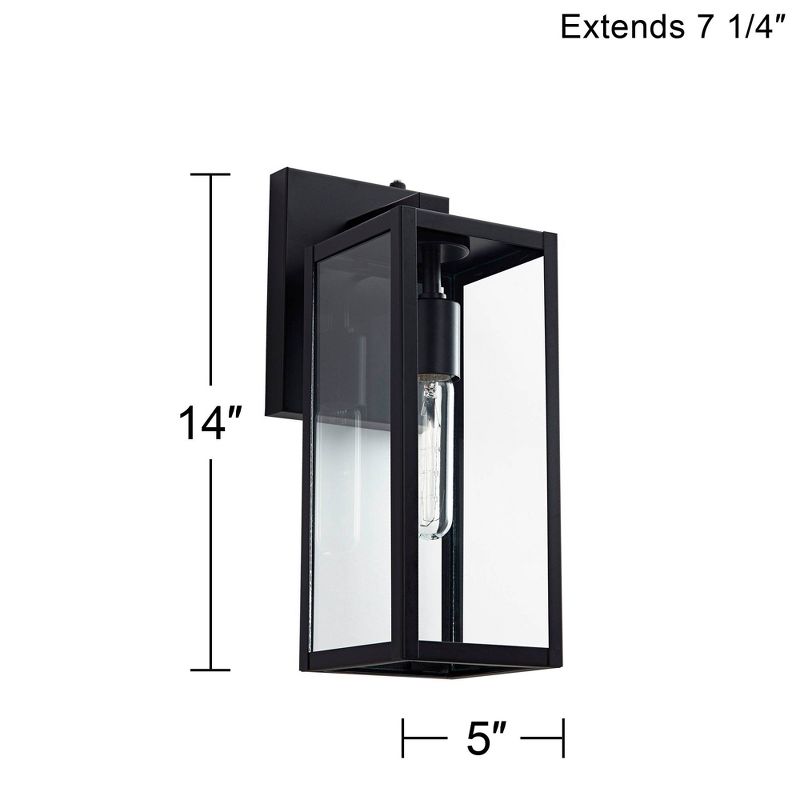 John Timberland Titan Modern Outdoor Wall Light Fixture Mystic Black Dusk to Dawn 14" Clear Glass for Post Exterior Barn Deck House Porch Yard Patio, 4 of 9