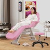 Costway 72" Massage Bed with Hydraulic Stool Adjustable Backrest & Legrest Storage Boxes Black/White/Pink - 2 of 4
