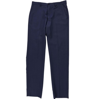 Armani Mens Textured Dress Pants Slacks, Blue, Medium