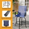2 Piece Outdoor Swivel Bar Chairs, Patio High Swivel Bar Stools, All Weather High Back and Armrest Patio Chairs - 3 of 4