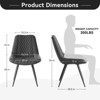 Kumasinova 18"H Modern Dining Chairs Set of 2,Premium PU Leather Side Chairs for Dining Room and Kitchen,Sturdy Metal Legs,300lbs Capacity - 3 of 4
