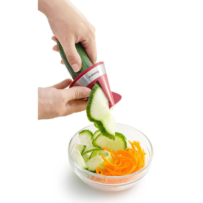 Cuisipro Dual Blade Spiral Cutter Set, 2-Piece, Compact Vegetable Spiralizer for Julienne Spirals and Ribbons, 3 of 4