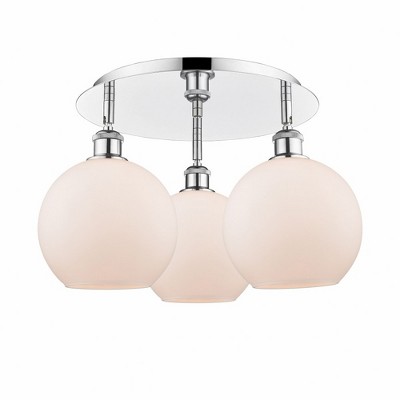 Athens - 3 Light Flush Mount In Industrial Style-10.5 Inches Tall and 19.75 Inches Wide
