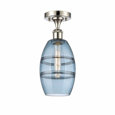 Vaz - 1 Light Semi-Flush Mount In Industrial Style-9.38 Inches Tall and 5.88 Inches Wide