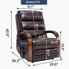 FONTOI Accent Chair with Side Pockets, Recliner Chair with Comfortable Back&Wood Armrests, Dark Brown, 36.23"*42.52"*29.53" - 3 of 4