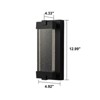 LLHZSY 13" High Matte Black Integrated LED Outdoor Wall Light Sconce With Bubble Crystal - 3 of 4