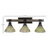Toltec Lighting Tacoma 3 - Light Vanity in  Black/Painted Wood with 7" Starlight Art Glass Shade - 2 of 2