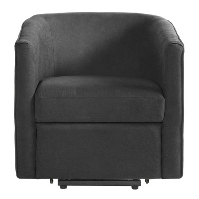Christopher Knight Home Vasa Modern Power Lift Barrel Shaped Chenille Upholstered Recliner with Footrest and Side Pocket