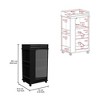 NicBex Rolling Kitchen Island Cart with 2-Side Shelves and 1 Glass Door Cabinet,Kitchen Island on Wheels with Storage,Island Table for Kitchen - 3 of 4