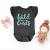 The Juniper Shop Wild Like My Curls Flutter Sleeve Bodysuit - 18M - Black - 3 of 4