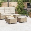 vidaXL Garden Stool Beige PE rattan, powder-coated steel Standard - 3 of 4
