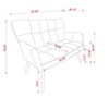 NicBex Small Teddy Fabric Loveseat Sofa Modern 52 Inch 2-Seater Couch with Quilting Backs for Bedroom,Living Room,Gray - 3 of 4