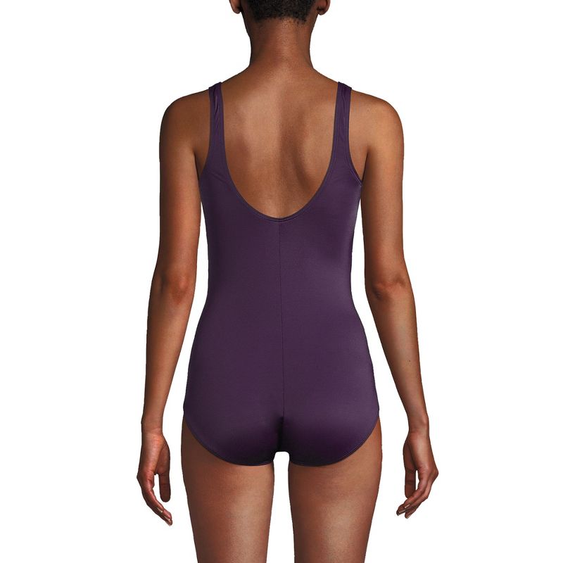 Lands' End Women's Chlorine Resistant Scoop Neck Soft Cup Tugless Sporty One Piece Swimsuit, 2 of 7
