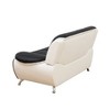 DOMETOUR Modern Black & White Faux Leather Loveseat Sofa - Stylish and Comfortable Addition to Your Living Room - 3 of 4