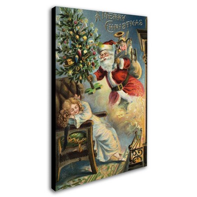 Trademark Fine Art-Vintage Apple Collection 'Merry Christmas Santa' Canvas Art