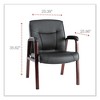 Alera Alera Madaris Series Bonded Leather Guest Chair with Wood Trim Legs, 25.39" x 25.98" x 35.62", Black Seat/Back, Mahogany Base - 2 of 4