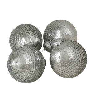 Northlight Sequin Christmas Ball Ornaments - 2.75" (70mm) - Silver - 4ct - 1 of 4