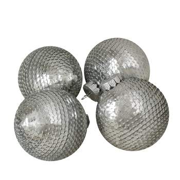 Northlight 4ct Silver Sequin Christmas Ball Ornaments 2.75" (70mm)