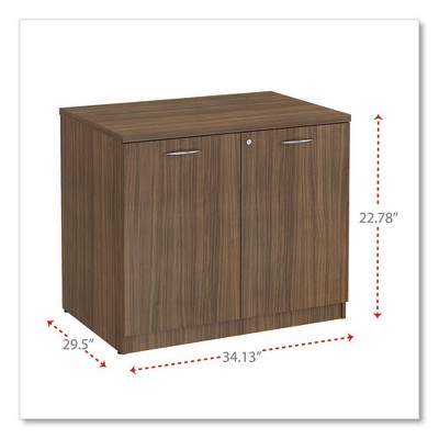 Modern Walnut Lockable Office Storage Cabinet with Adjustable Shelving