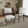Vynxaria Wooden Dining Chairs Set of 4, Modern Fabric Upholstered Kitchen Side Chairs,Beige+Gray - 2 of 4