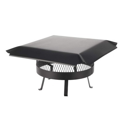 Draft King CBO818 18 Inch Diameter Single Flue Round 24 Gauge Slip-In Chimney Cover with Expanded Metal Mesh, Black Powder Coated Galvanized Steel