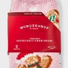Toddler 2pk Cozy Christmas Gingerbread Cookies Socks - Wondershop™ Pink 2T-3T - 3 of 3