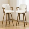 Bekrvio 26" Swivel Counter Height Bar Stools Set of 1/2/3/4,Faux Leather Upholstered Bar Chairs with Back & Arm for Kitchen Island,Black - 4 of 4