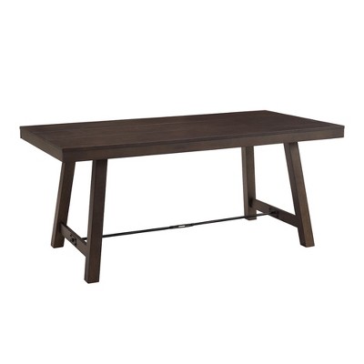 71" Tanya Modern Farmhouse Dining Table with Metal Stretcher - Saracina Home: Seats 6, MDF Oak Finish