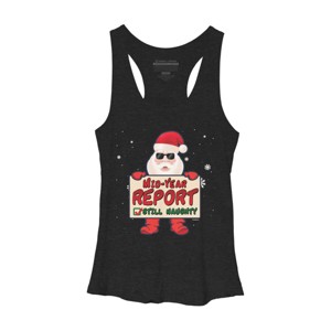 Women's Design By Humans Mid-Year Report Still Naughty Christmas Santa Claus Yuletide Hol By TomGiant Racerback Tank Top - 1 of 3