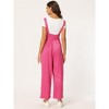 Allegra K Women's High Waist Wide Leg Belted Button Long Overalls Jumpsuit - 4 of 4