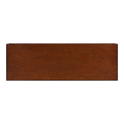 Mid-Century Modern Walnut Brown Solid Wood Floating Shelves, Set of 2