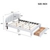 Queen Size Upholstered Teddy Fleece Platform Bed with USB Ports and Drawer-ModernLuxe - 3 of 4