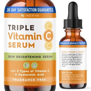 Tree To Tub Vitamin C Serum - Triple Vitamin C + Hyaluronic Acid - Hydrating Antioxidant Serum for Dry, Sensitive Skin, Maximum Anti-Aging, and Glow - 1 of 4
