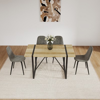 UPHA 5-Piece Dining Table and Chair Set 55" MDF Table
