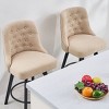 26" Swivel Linen Upholstered Counter Stool Set of 2, Modern Counter Stools with Wood Legs for Kitchen Island or Home Bar – The Pop Home - 2 of 4