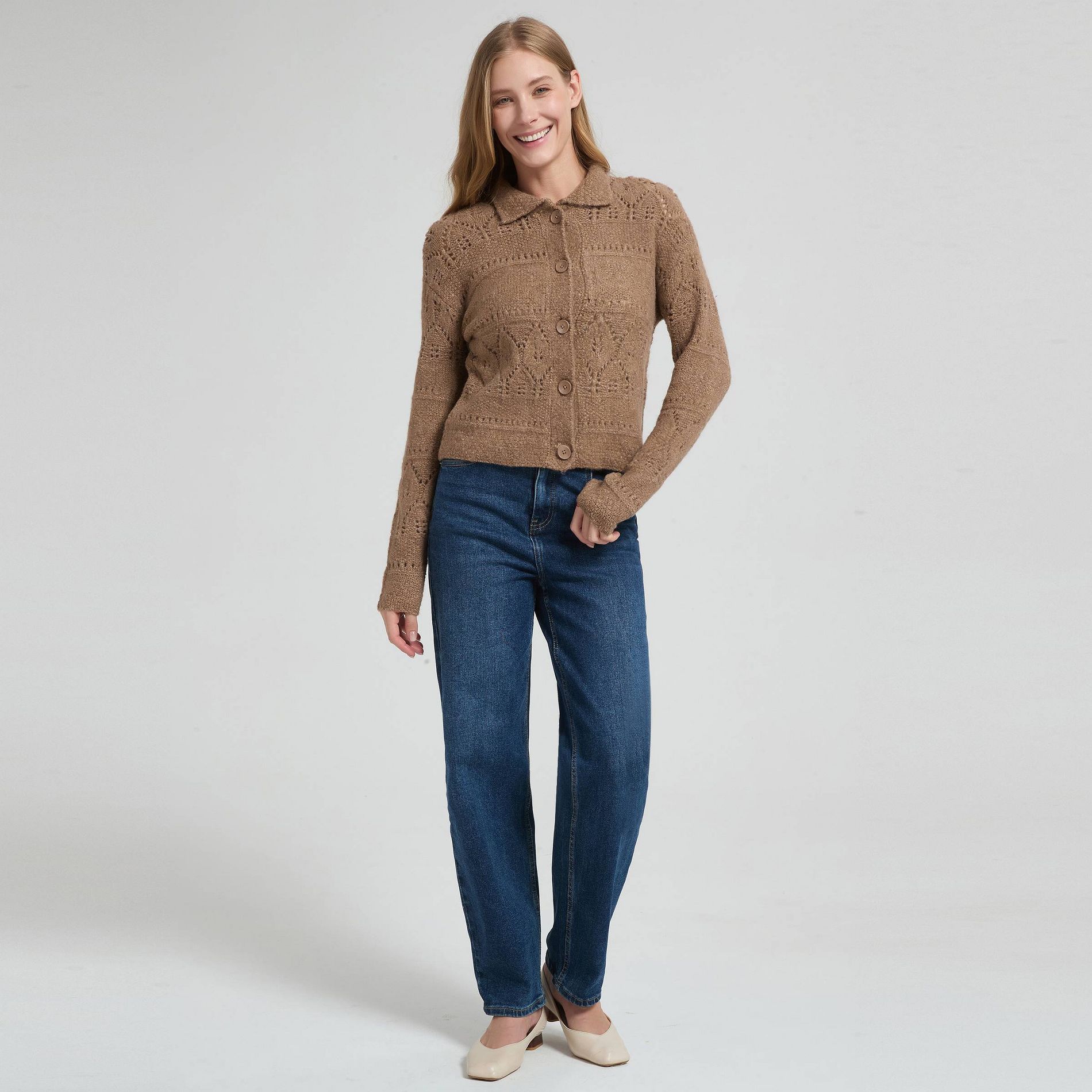 Women's Long Sleeve Open Knit Cardigan Sweater - Universal Thread™