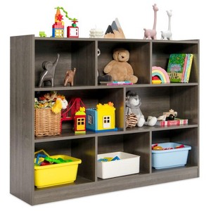 Yukimo 3-Tier 8-Cube Bookcase, Floor Standing Storage Shelves Display Cabinet, 48" x 12.5" x 36.5", for Living Room, Office, Study, Gray - 1 of 4