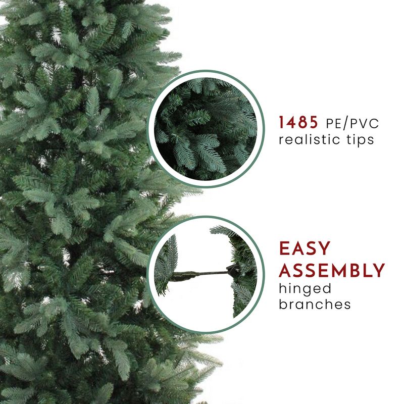 Northlight Real Touch™️ Green Slim Washington Frasier Fir Artificial Christmas Tree - Unlit - 7.5', 5 of 10