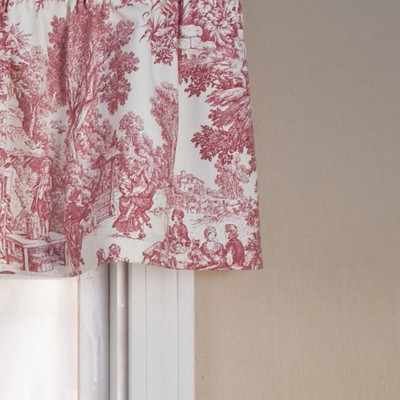 Victoria Park Red Cotton Tailored Window Valance