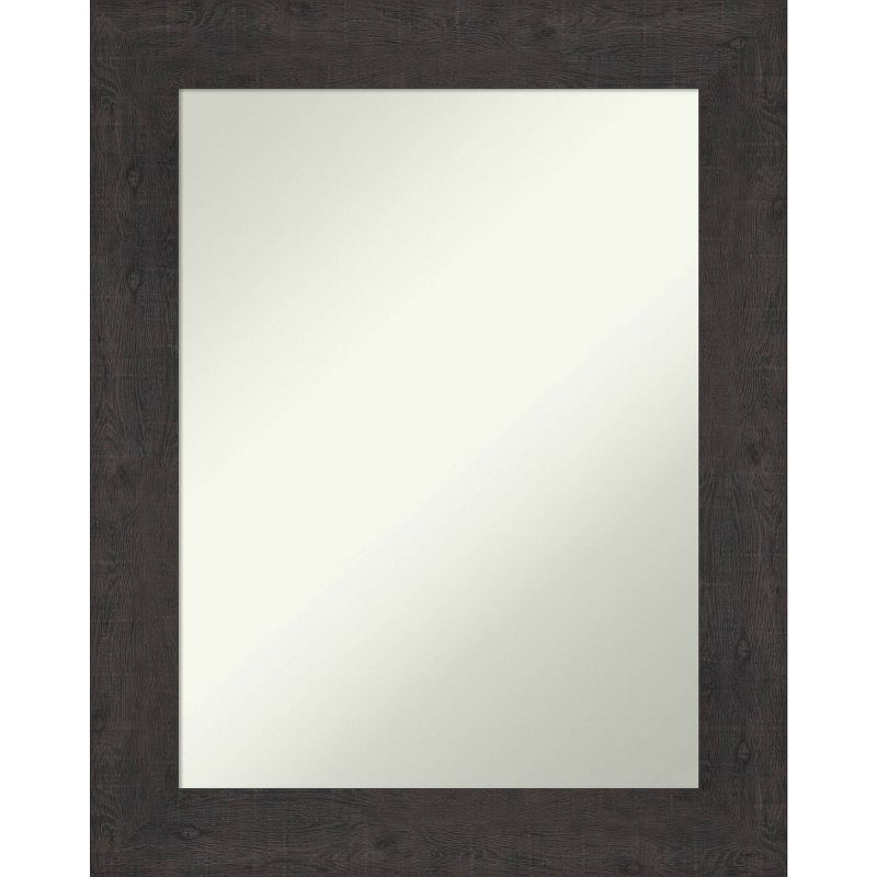 24&#34; x 30&#34; Non-Beveled Rustic Plank Espresso Wall Mirror - Amanti Art, 1 of 10