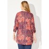 Catherines Women's Plus Size Chain Lace-Up V-Neck Tunic Blouse - 3 of 4