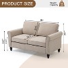 TiramisuBest Light Grey Linen 3-in-1 Convertible Sleeper Loveseat with Side Pocket, Multifunctional Sofa Bed for Living Room - 3 of 4