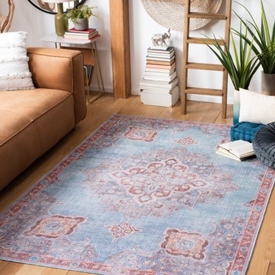 Elysian Blue/Brown 9' x 12' Reversible Chenille-Viscose Area Rug
