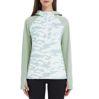 Women's Pullover Hoodie with Thumb Holes Long Sleeve Solid Zipper Tops for Women With Pocket